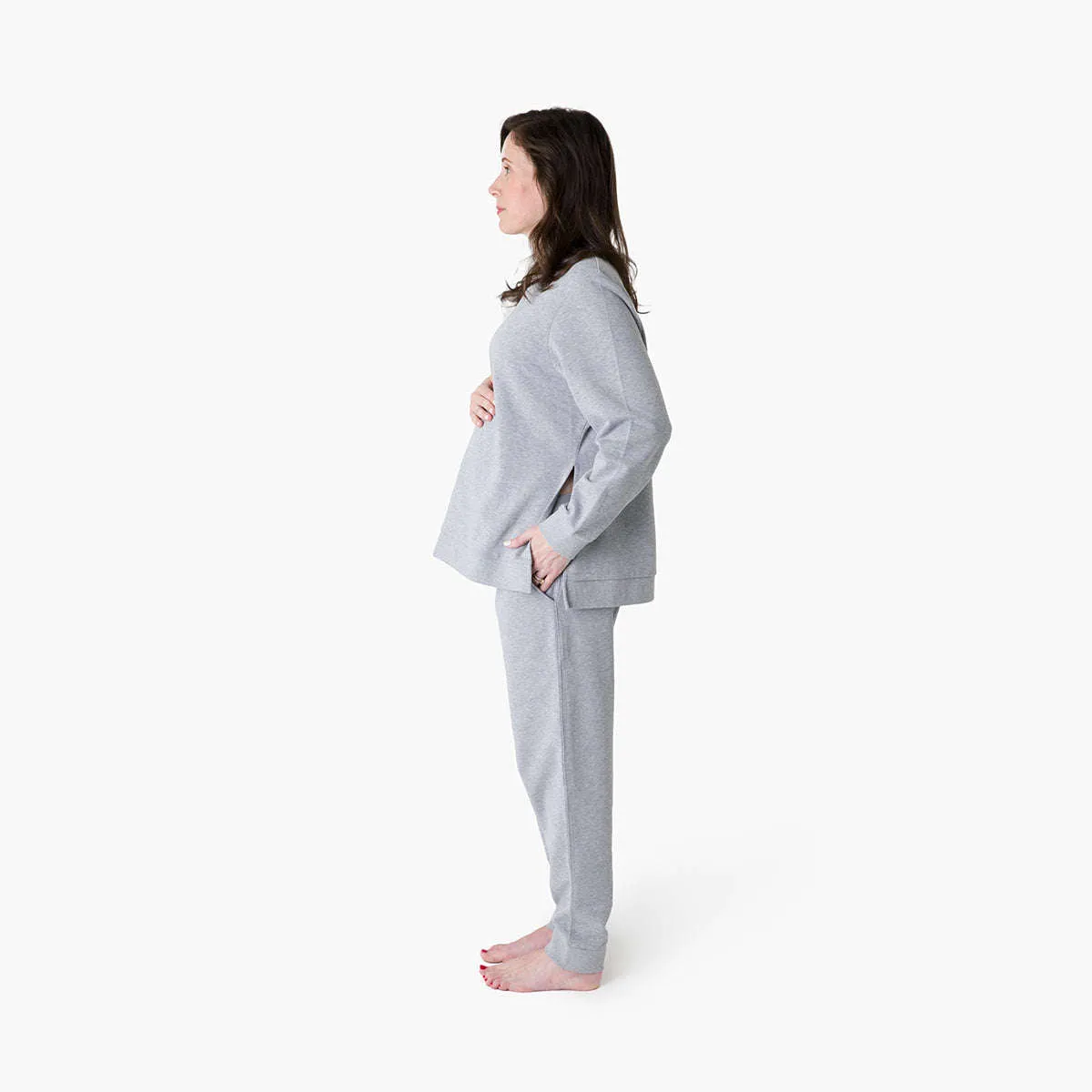 Maternity Sweatshirt_Heather Grey