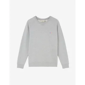 Men Sweatshirt Tricolor Fox Patch - Grey Melange