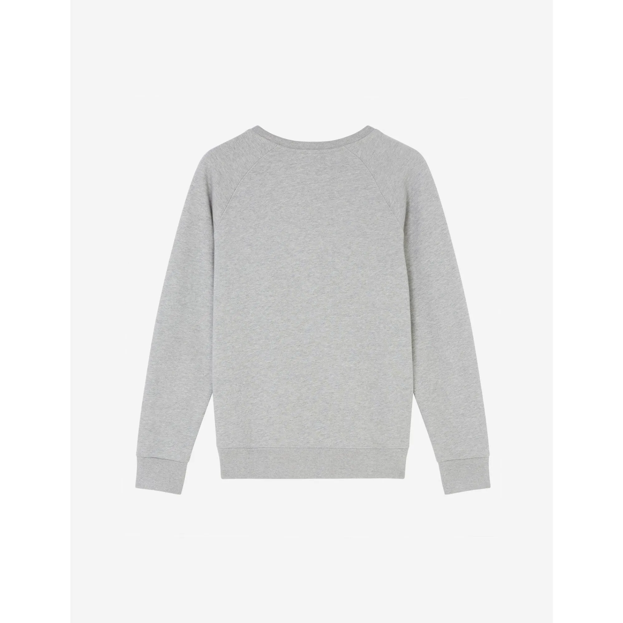 Men Sweatshirt Tricolor Fox Patch - Grey Melange