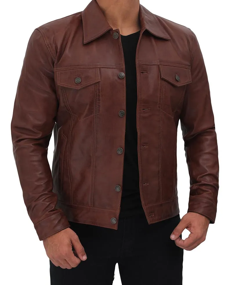 Men's Black Trucker Style Jacket