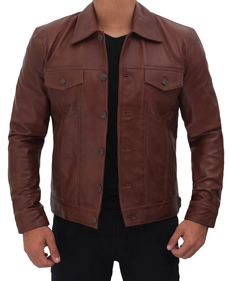 Men's Black Trucker Style Jacket
