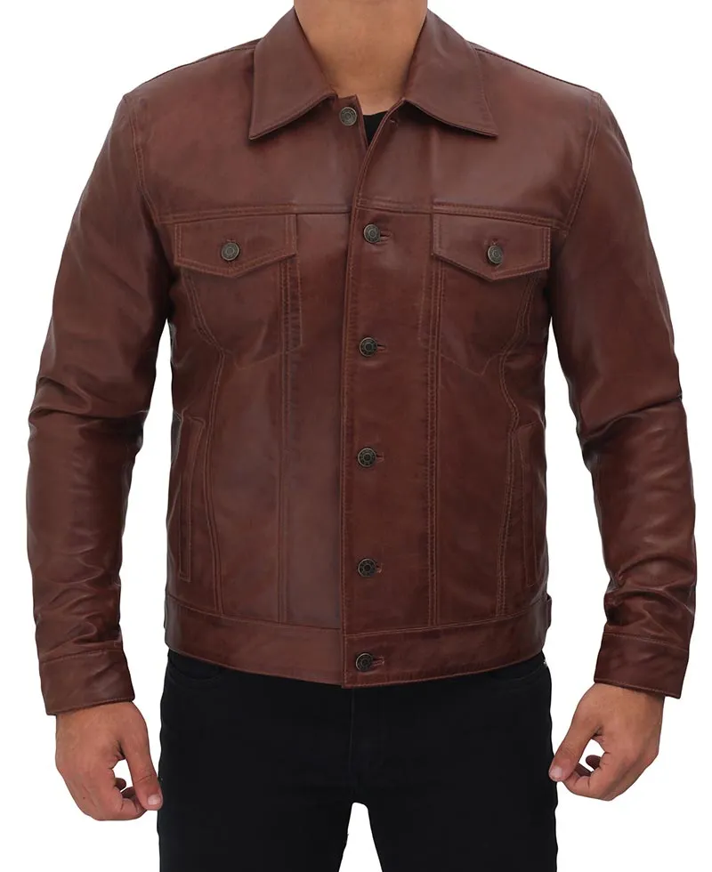 Men's Black Trucker Style Jacket