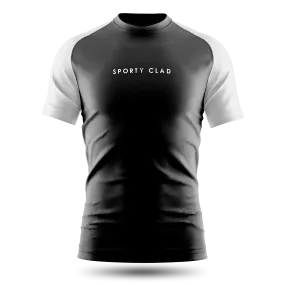 Men's Premium Cotton Black / White Raglan Short Sleeve T-Shirt