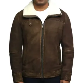Men's Vintage Shearling Sheepskin Merino Leather Jacket