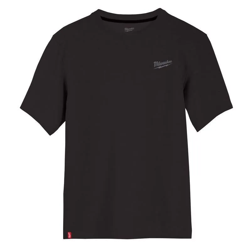 Milwaukee M Short Sleeve Men's Crew Neck Black Hybrid Work Tee Shirt