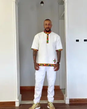 Modern Habesha Men's Shirt Habesha Libs Ethiopian Cloth es0089