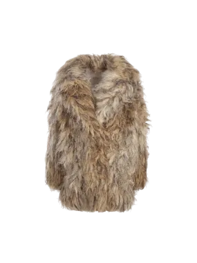Mohair Fur Single-Breasted Blazer