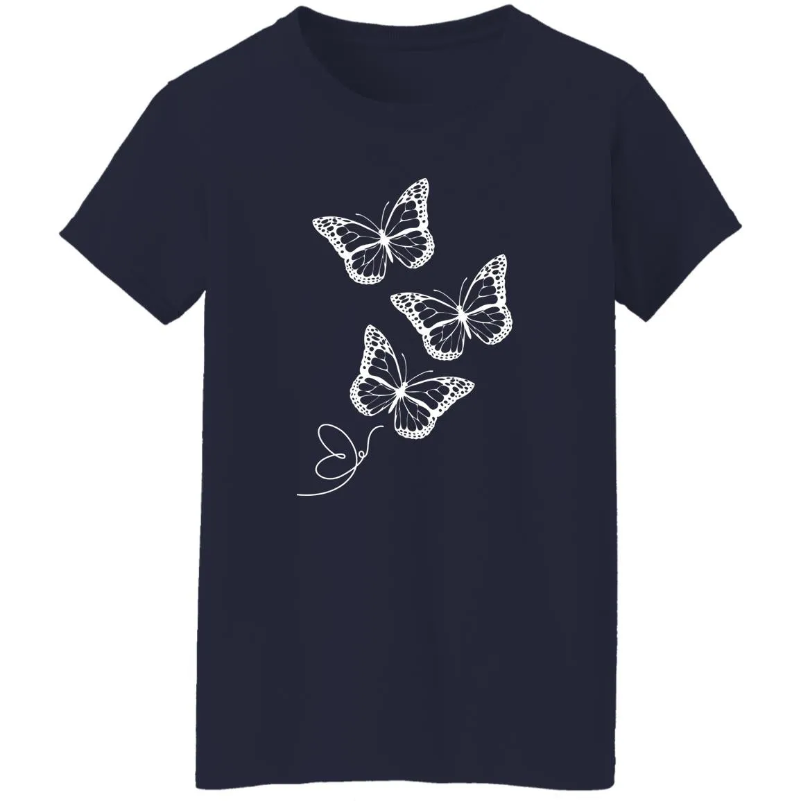 Monochrome Butterflies  Ladies'  T-Shirt