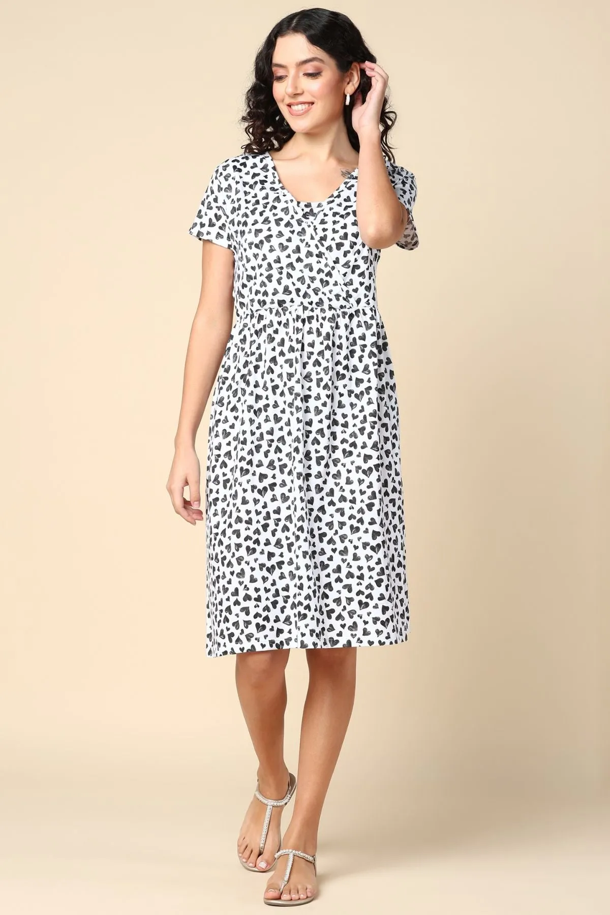 Monochrome Magic Zipless Feeding Dress