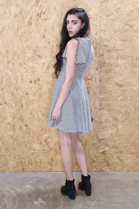Monochrome Stripe Skater Dress