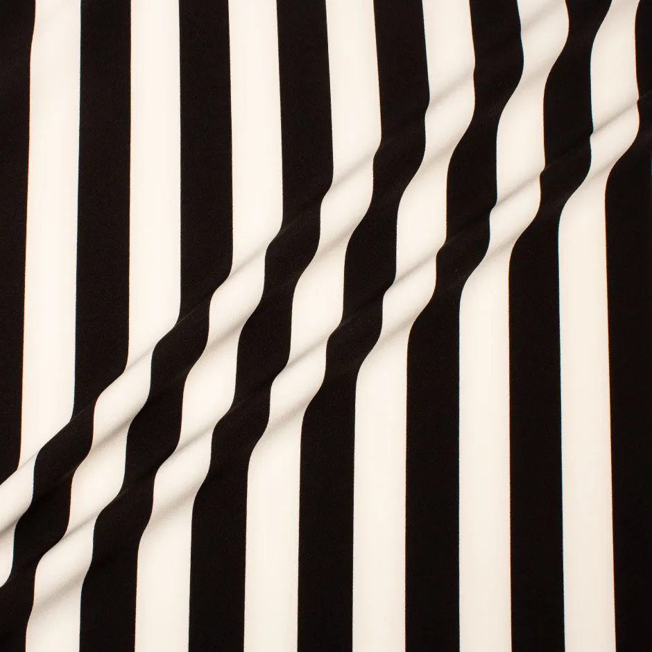 Monochrome Striped Stretch Microfibre