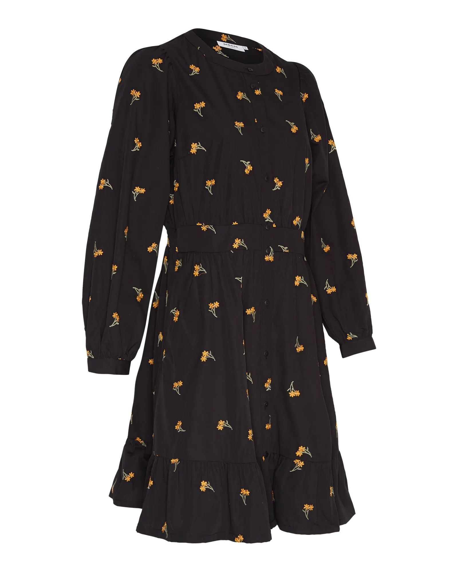 Nannie Nona Shirt Dress EMB - Black/Flower