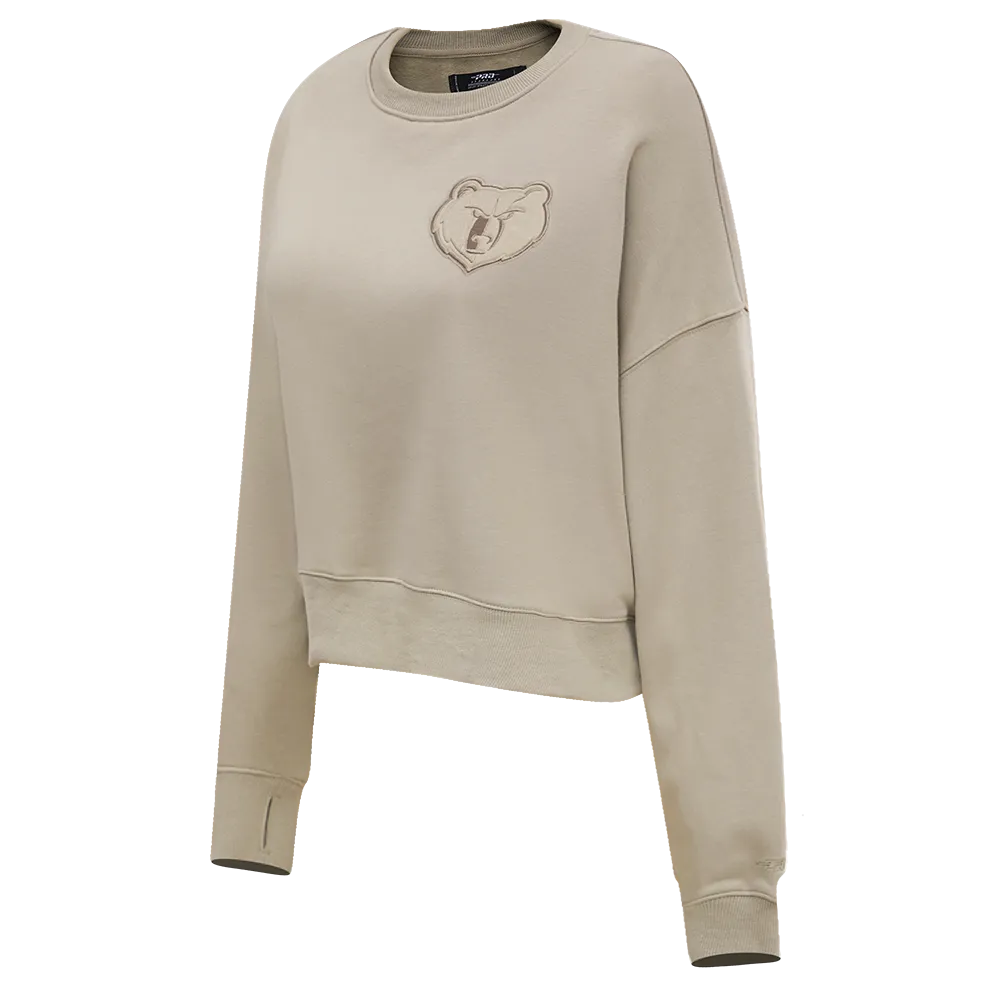 NBA MEMPHIS GRIZZLIES NEUTRAL WOMEN'S CREWNECK (TAUPE)