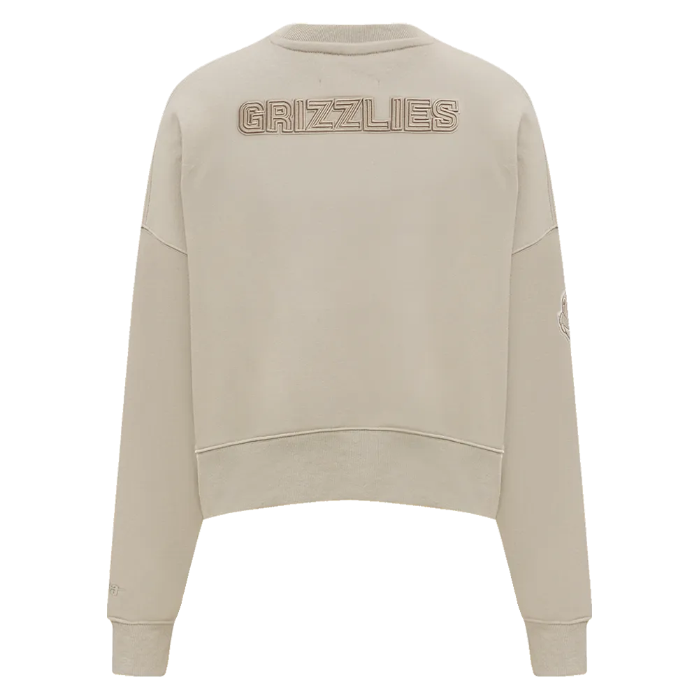 NBA MEMPHIS GRIZZLIES NEUTRAL WOMEN'S CREWNECK (TAUPE)
