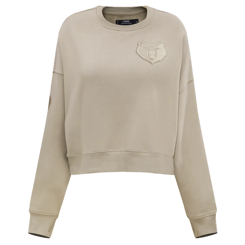 NBA MEMPHIS GRIZZLIES NEUTRAL WOMEN'S CREWNECK (TAUPE)