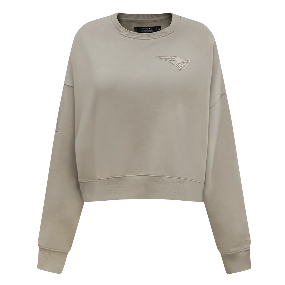 NFL NEW ENGLAND PATRIOTS NEUTRAL WOMEN'S FLC CREWNECK (TAUPE)