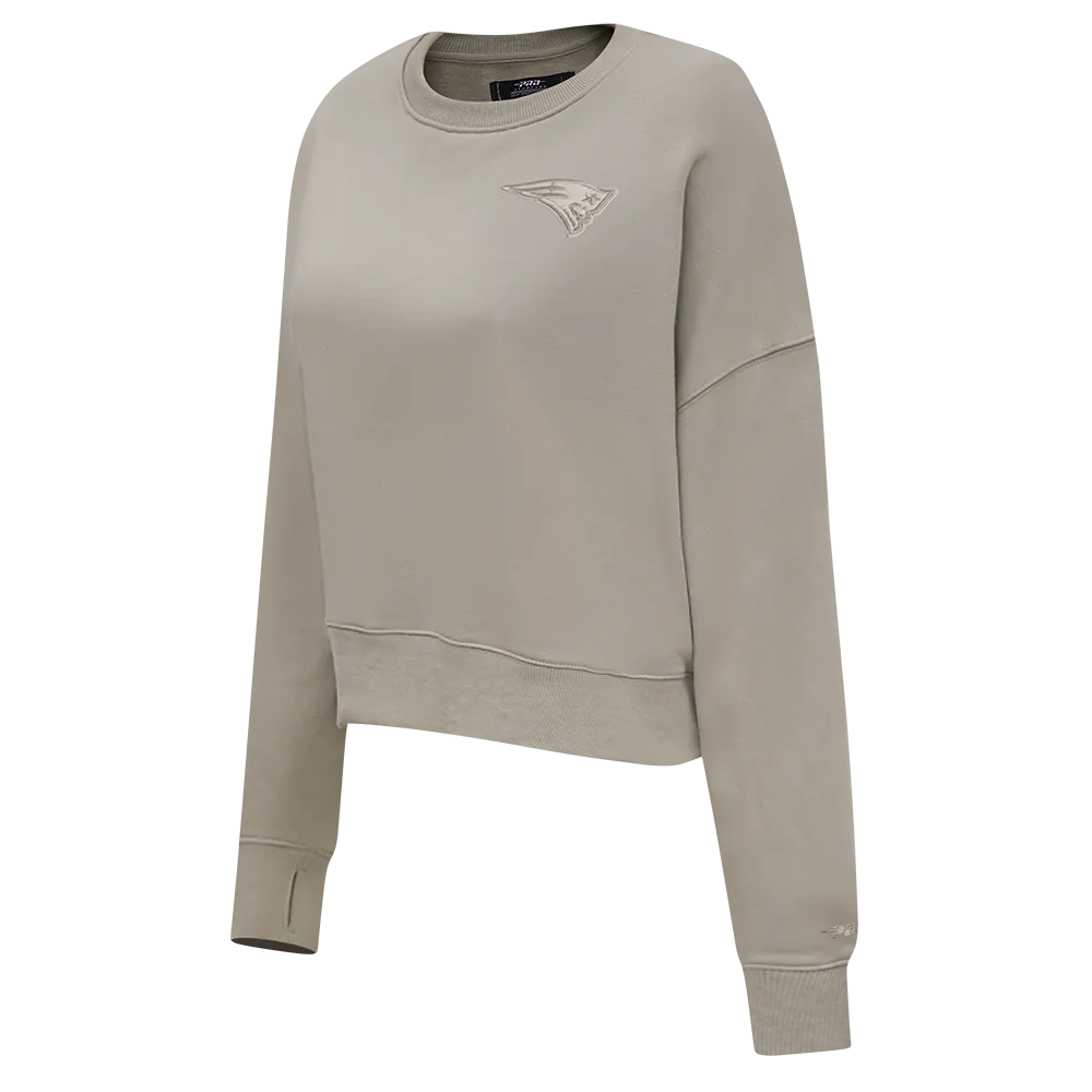 NFL NEW ENGLAND PATRIOTS NEUTRAL WOMEN'S FLC CREWNECK (TAUPE)