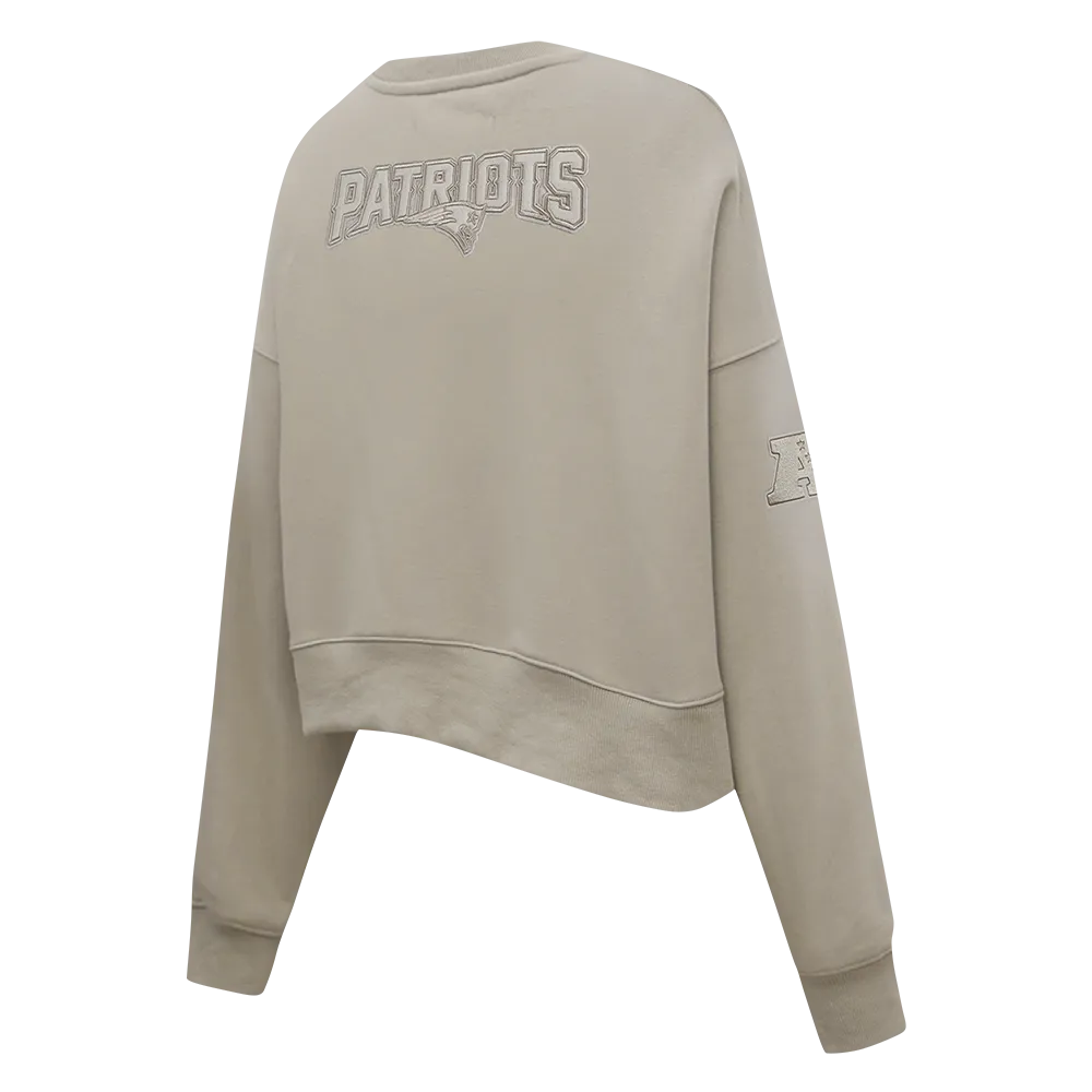 NFL NEW ENGLAND PATRIOTS NEUTRAL WOMEN'S FLC CREWNECK (TAUPE)
