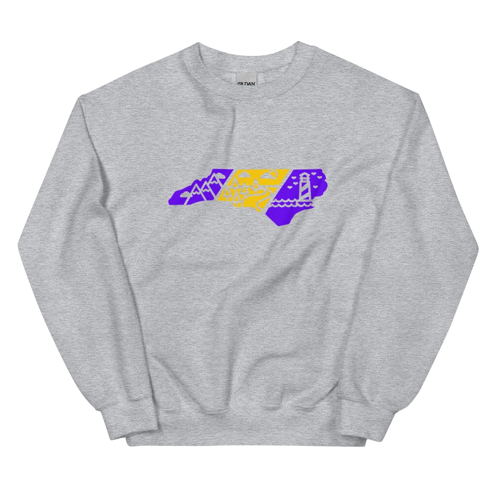 North Carolina 3 Regions Purple & Gold Unisex Sweatshirt