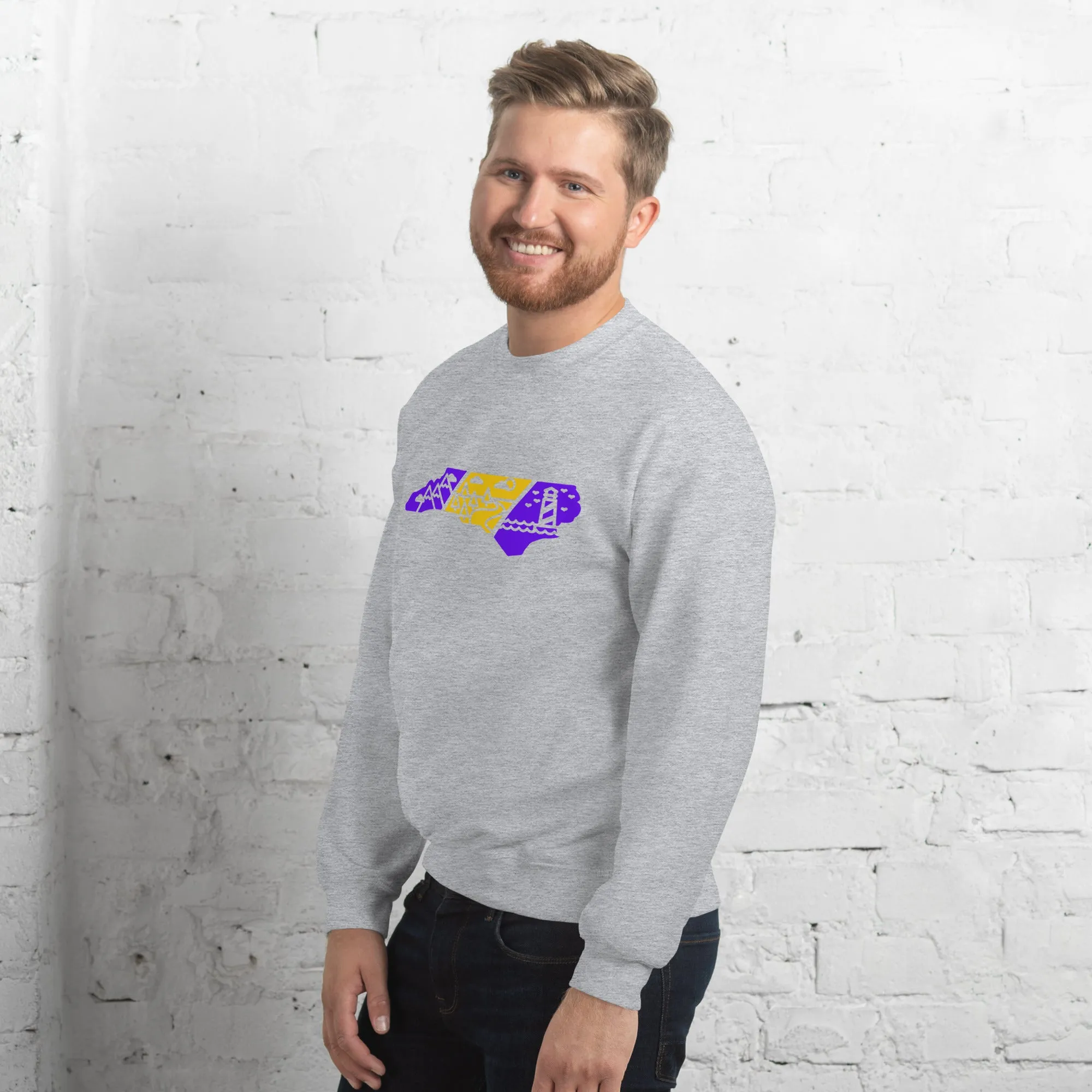North Carolina 3 Regions Purple & Gold Unisex Sweatshirt