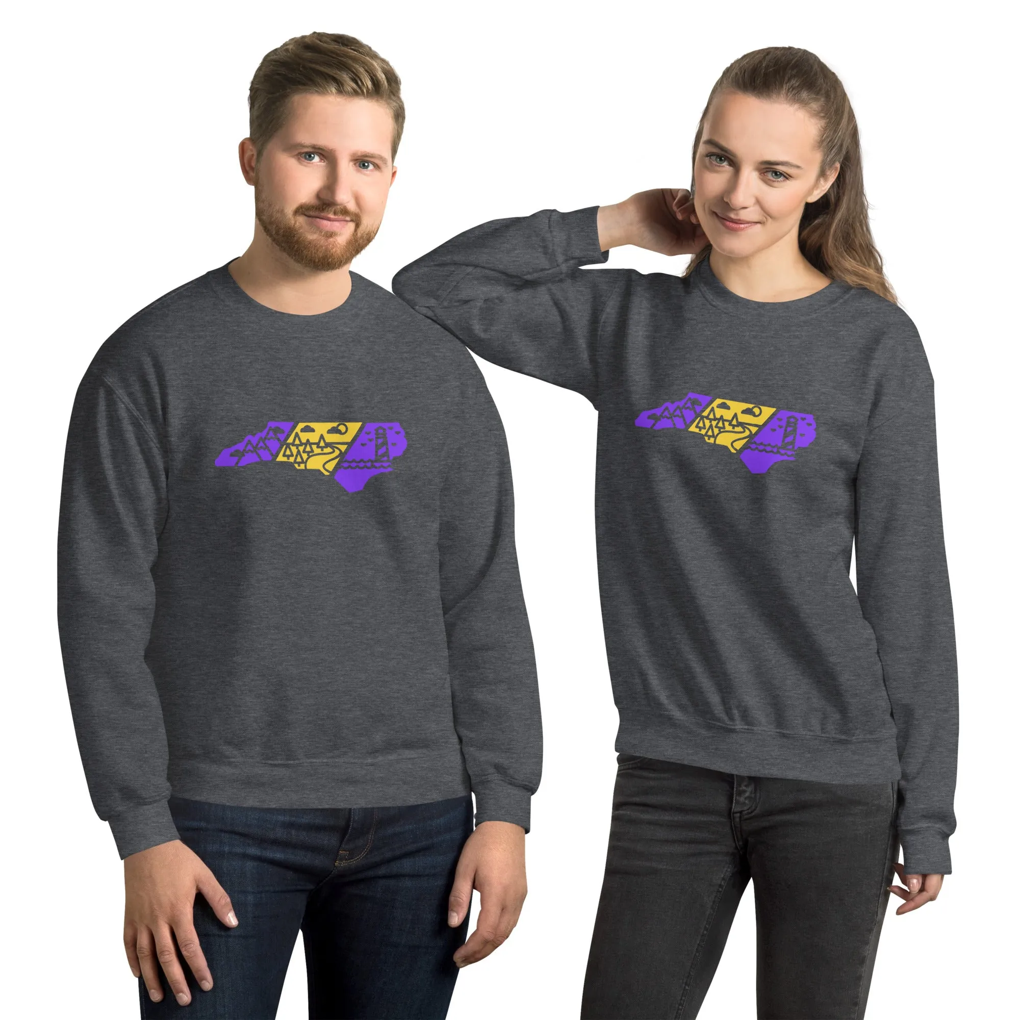 North Carolina 3 Regions Purple & Gold Unisex Sweatshirt