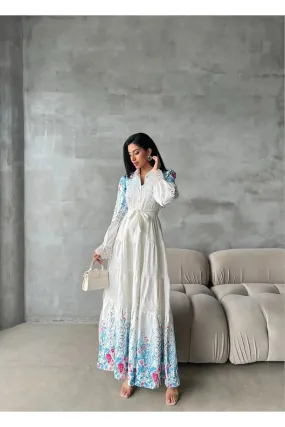 Nur Polyester Digital Print Shirt Dress - Long Maxi