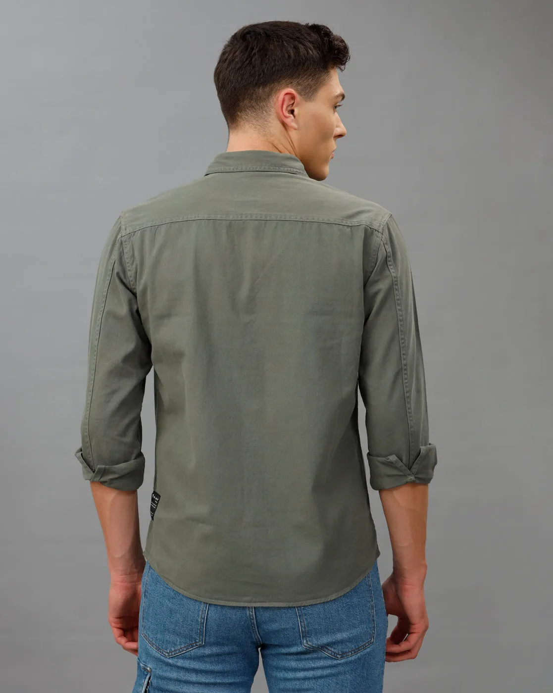 OLIVE REGULAR FIT SHACKET