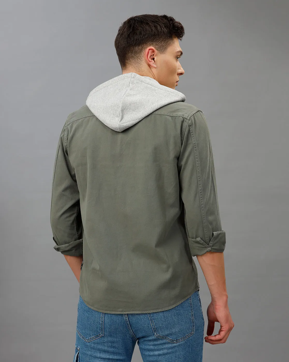 OLIVE REGULAR FIT SHACKET