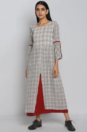 OVERLAP DRESS - MONOCHROME GRID & KALA COTTON
