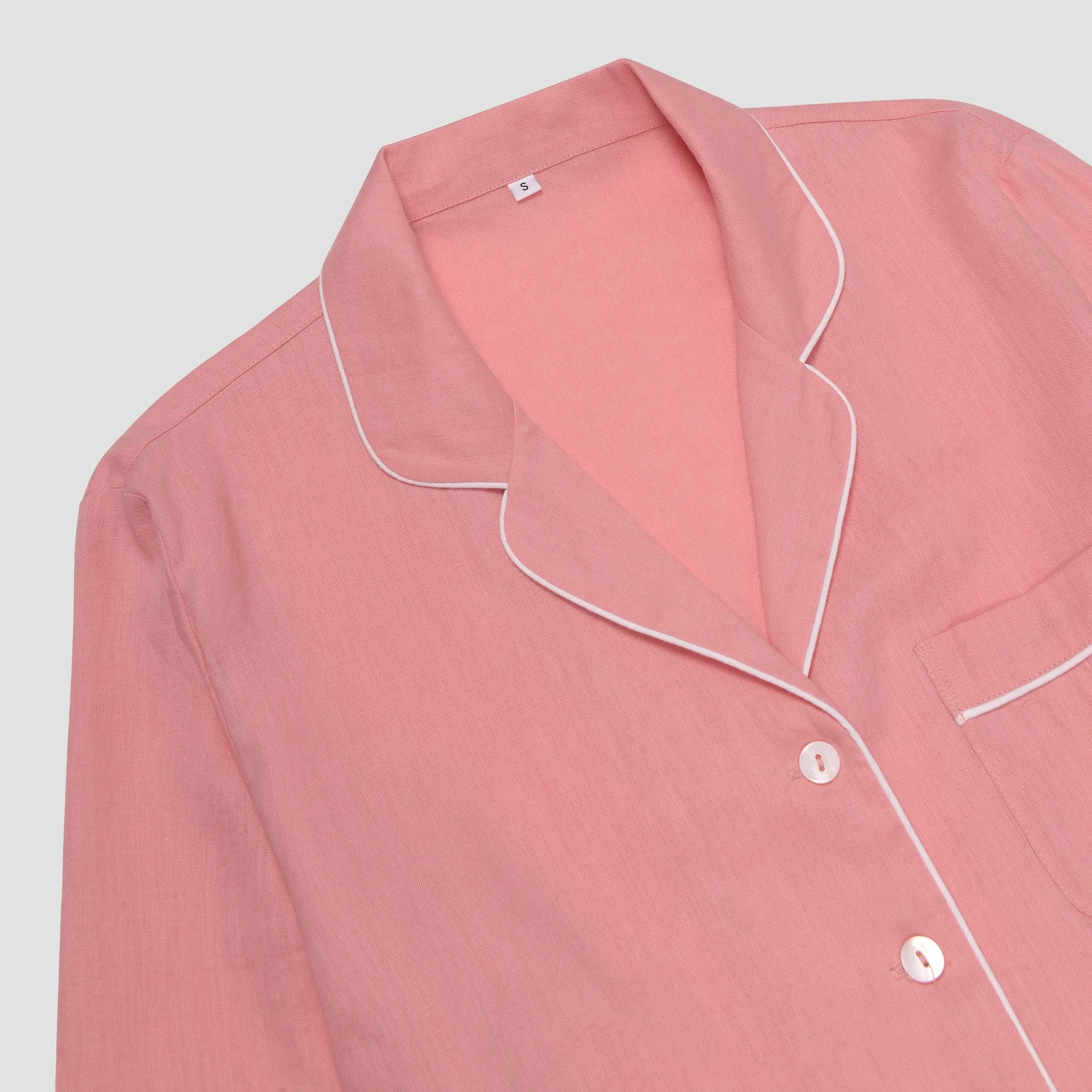 Pink Bloom Linen Pyjama Shirt
