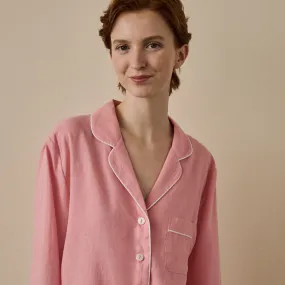 Pink Bloom Linen Pyjama Shirt