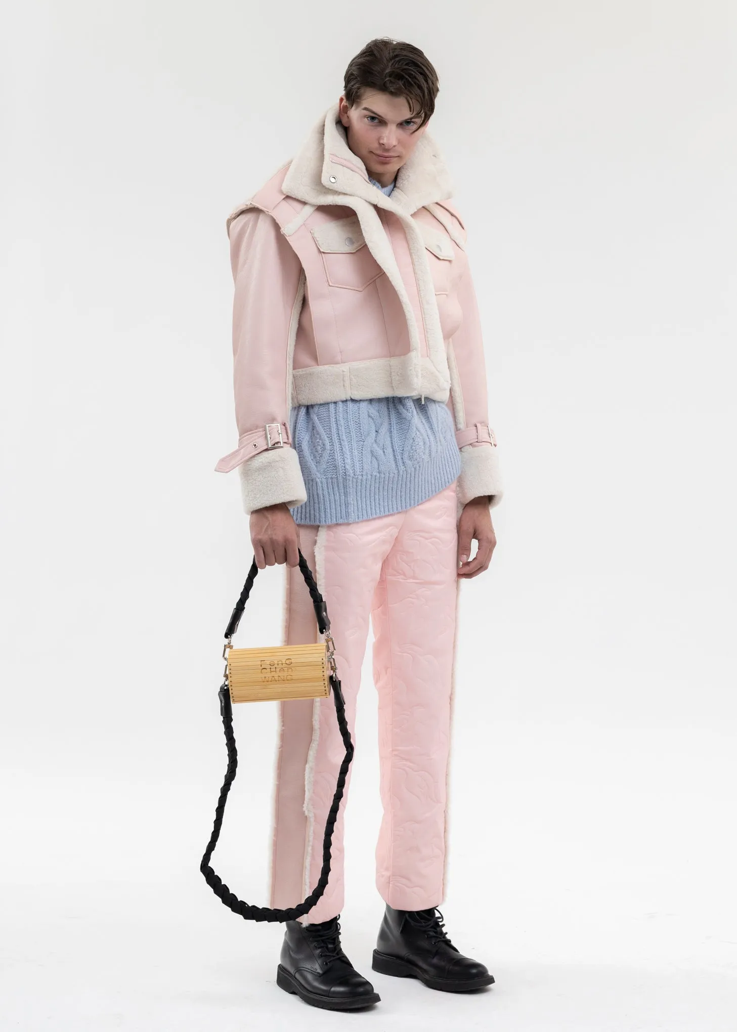PINK DOUBLE SIDE SHERPA JACKET