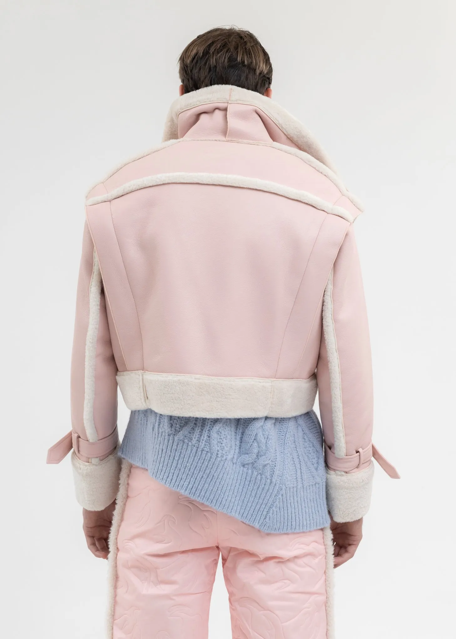 PINK DOUBLE SIDE SHERPA JACKET
