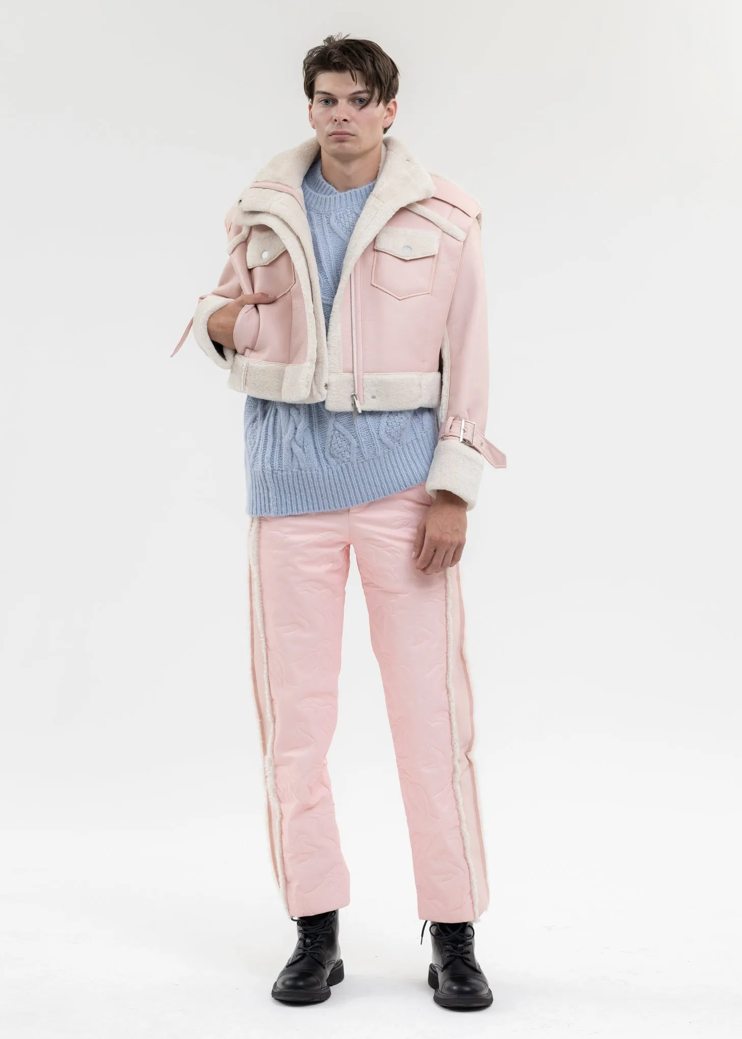 PINK DOUBLE SIDE SHERPA JACKET