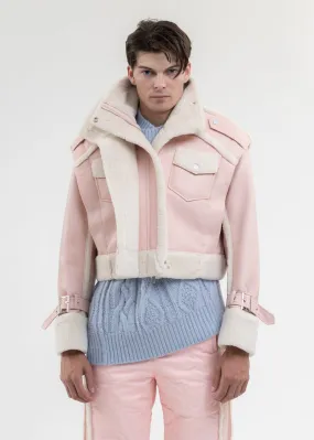 PINK DOUBLE SIDE SHERPA JACKET