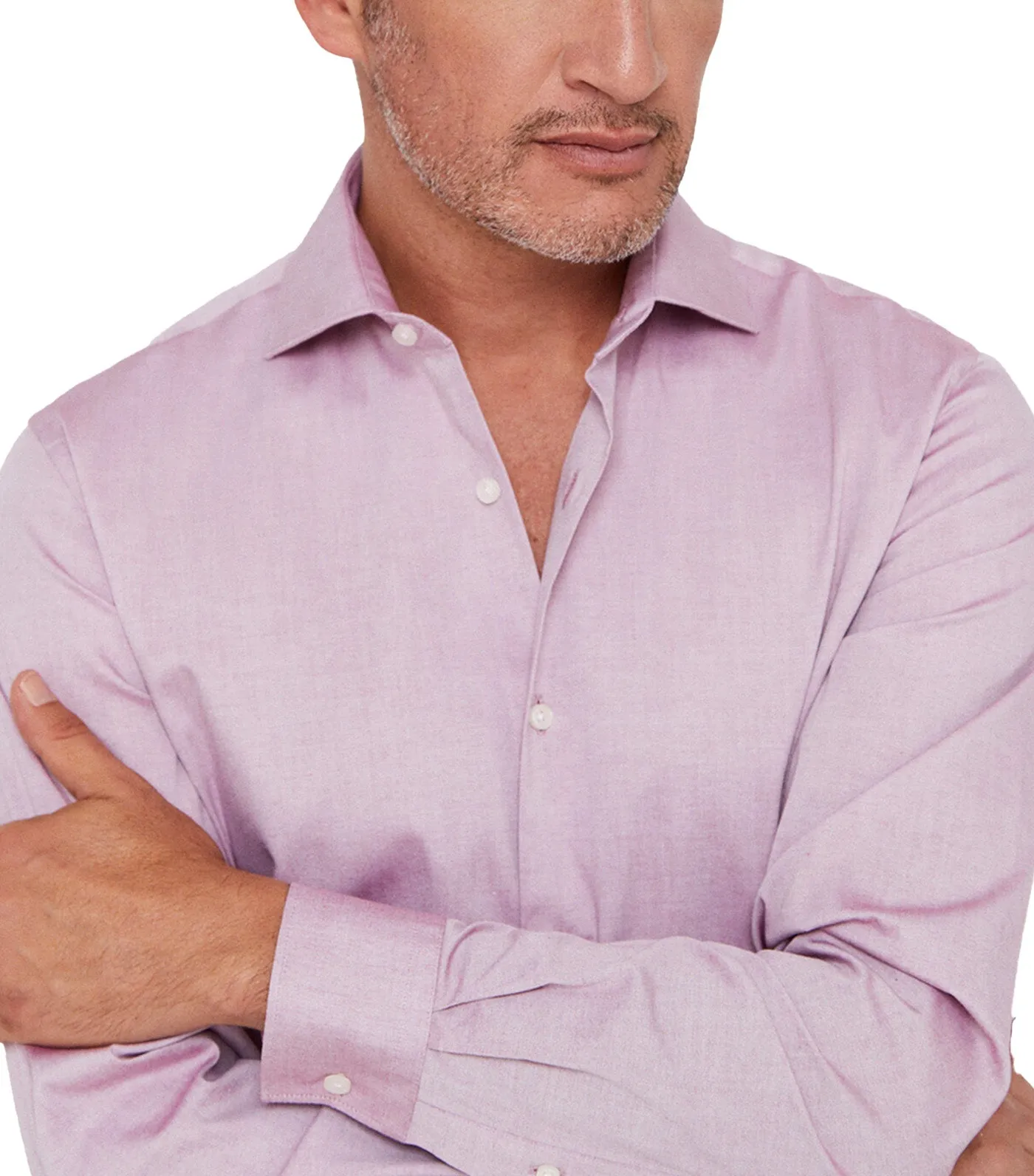 Plain Pinpoint Dress Shirt Red
