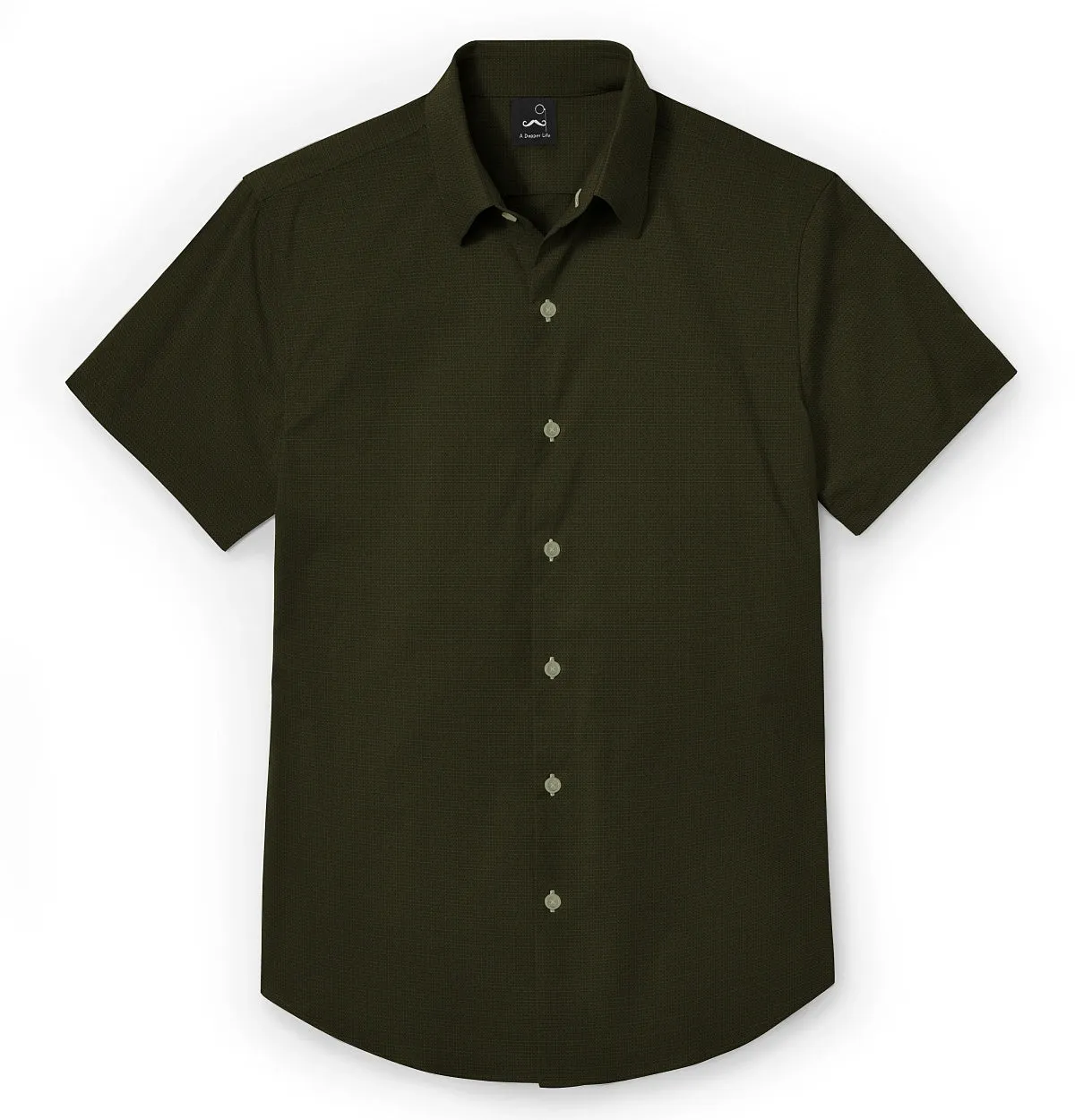 Pure Cotton - Short Sleeve - Olive Mosaic