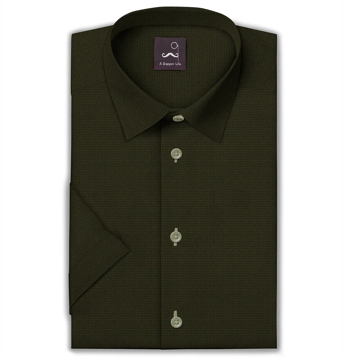 Pure Cotton - Short Sleeve - Olive Mosaic