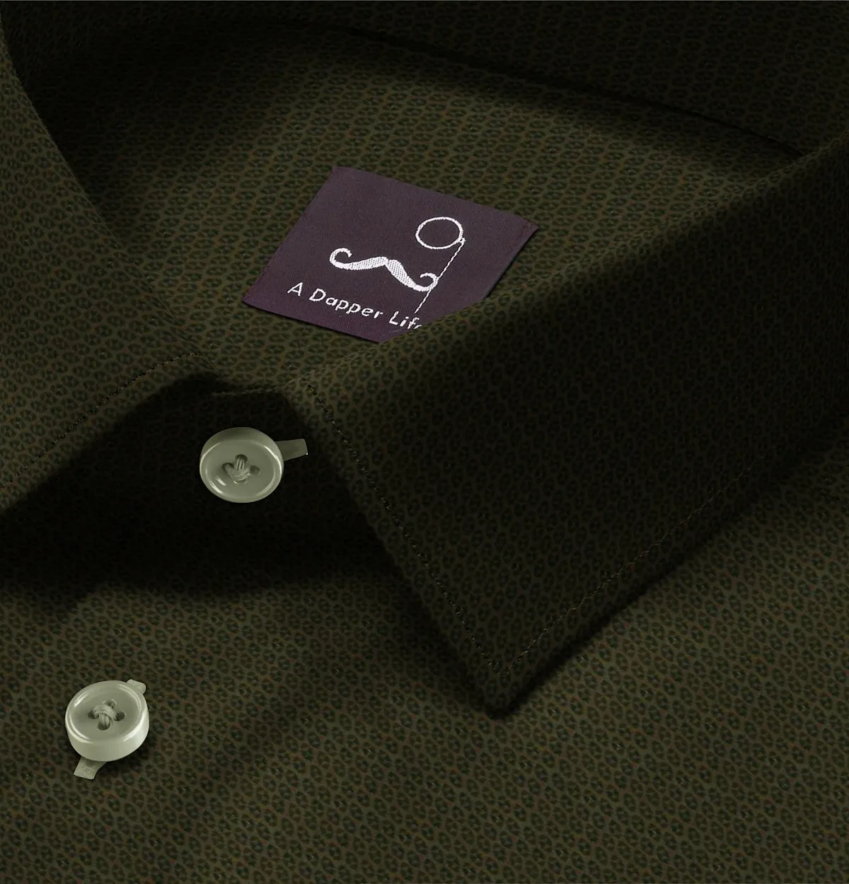 Pure Cotton - Short Sleeve - Olive Mosaic