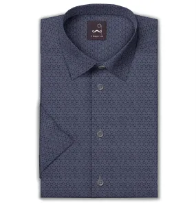 Pure Cotton - Short Sleeve- Smoky Blue Matrix