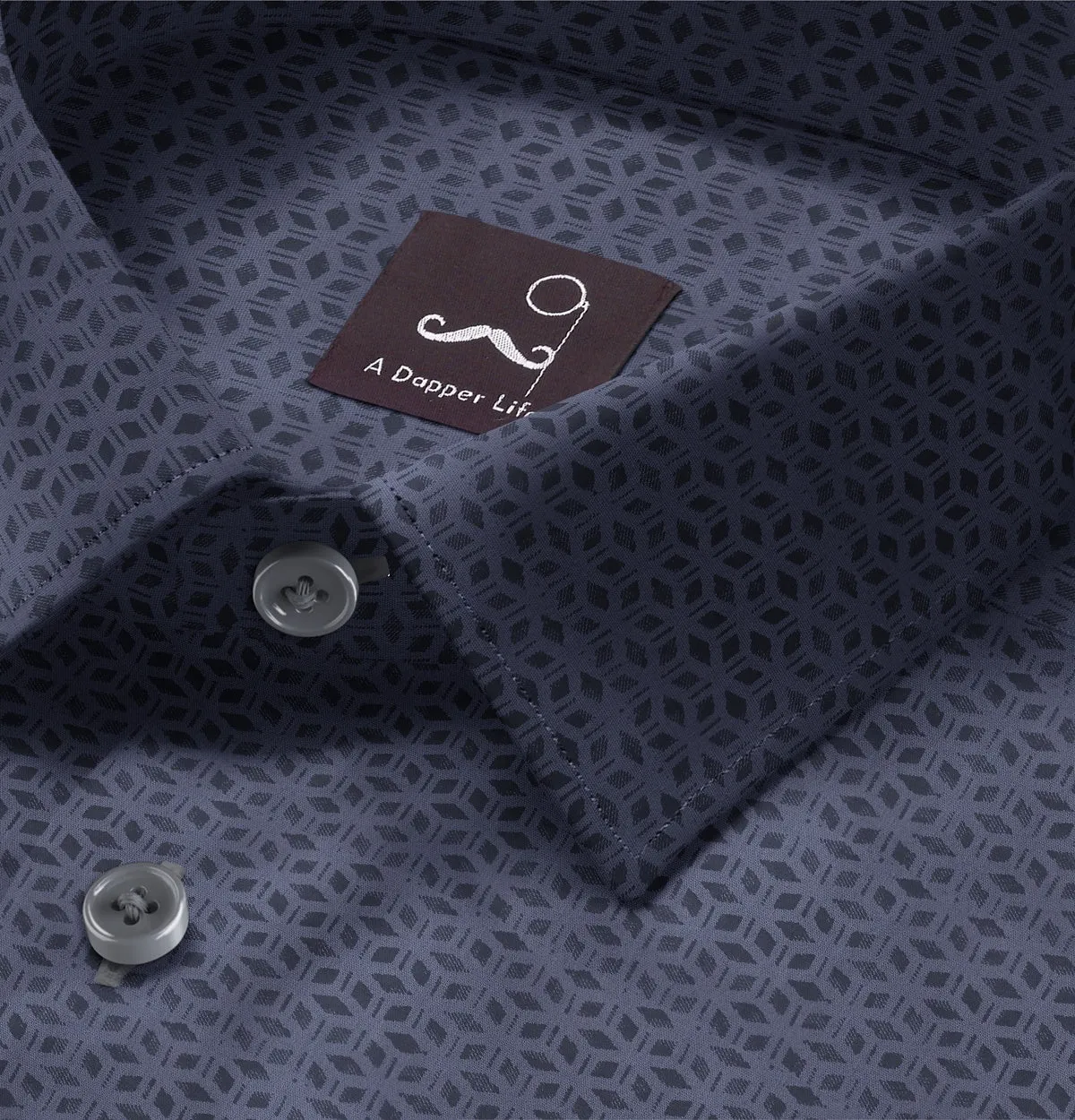 Pure Cotton - Short Sleeve- Smoky Blue Matrix