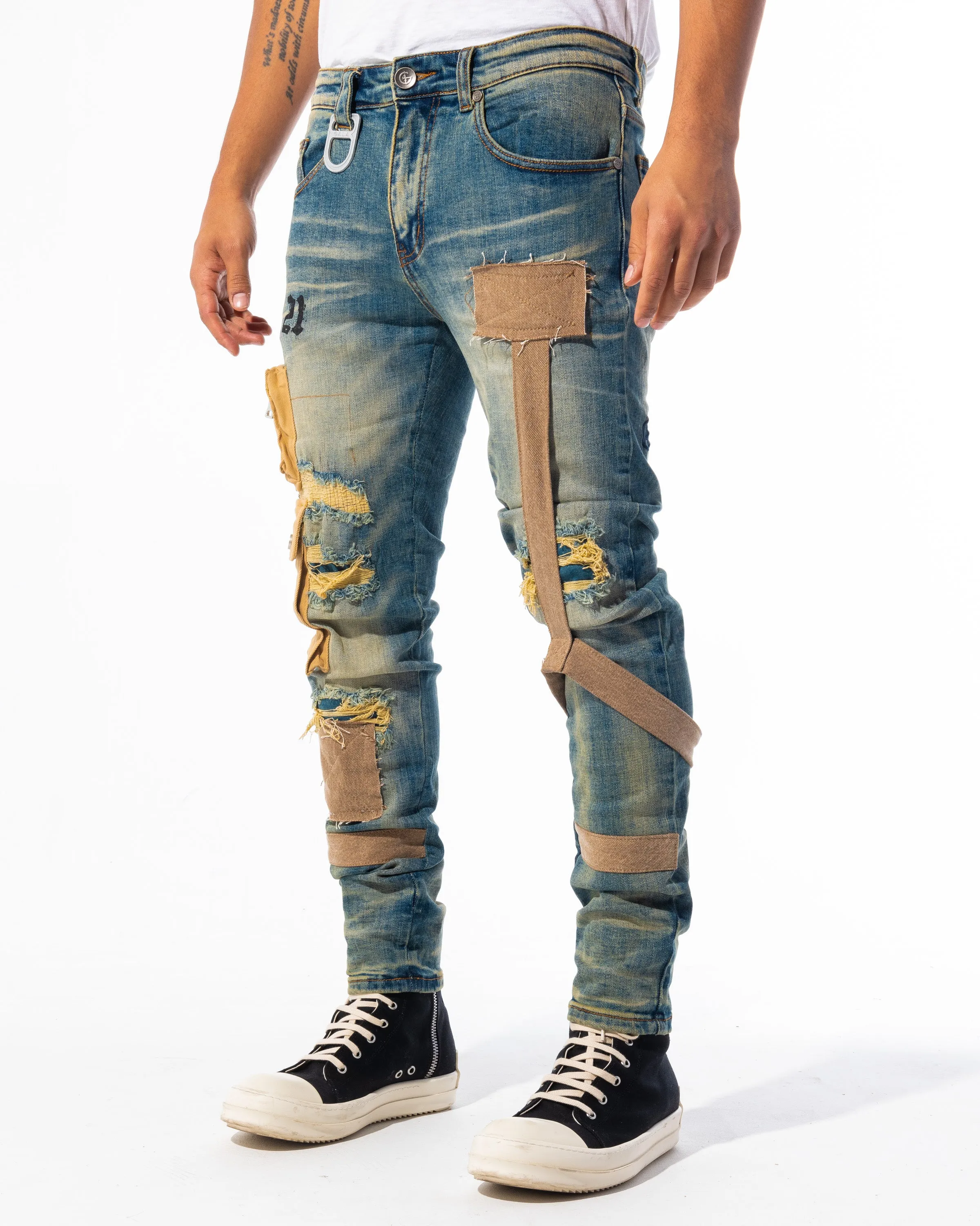 "ALL THE SMOKE" DENIM (BLUE VINTAGE COMBO WASH)