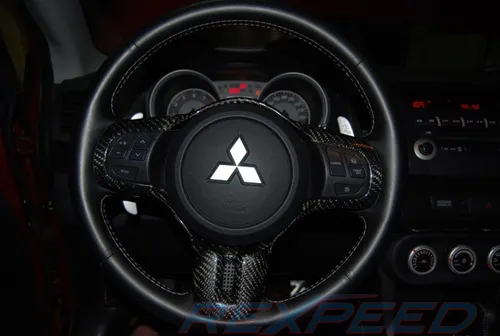 Rexpeed Carbon Fiber Steering Wheel Cover (Evo X)