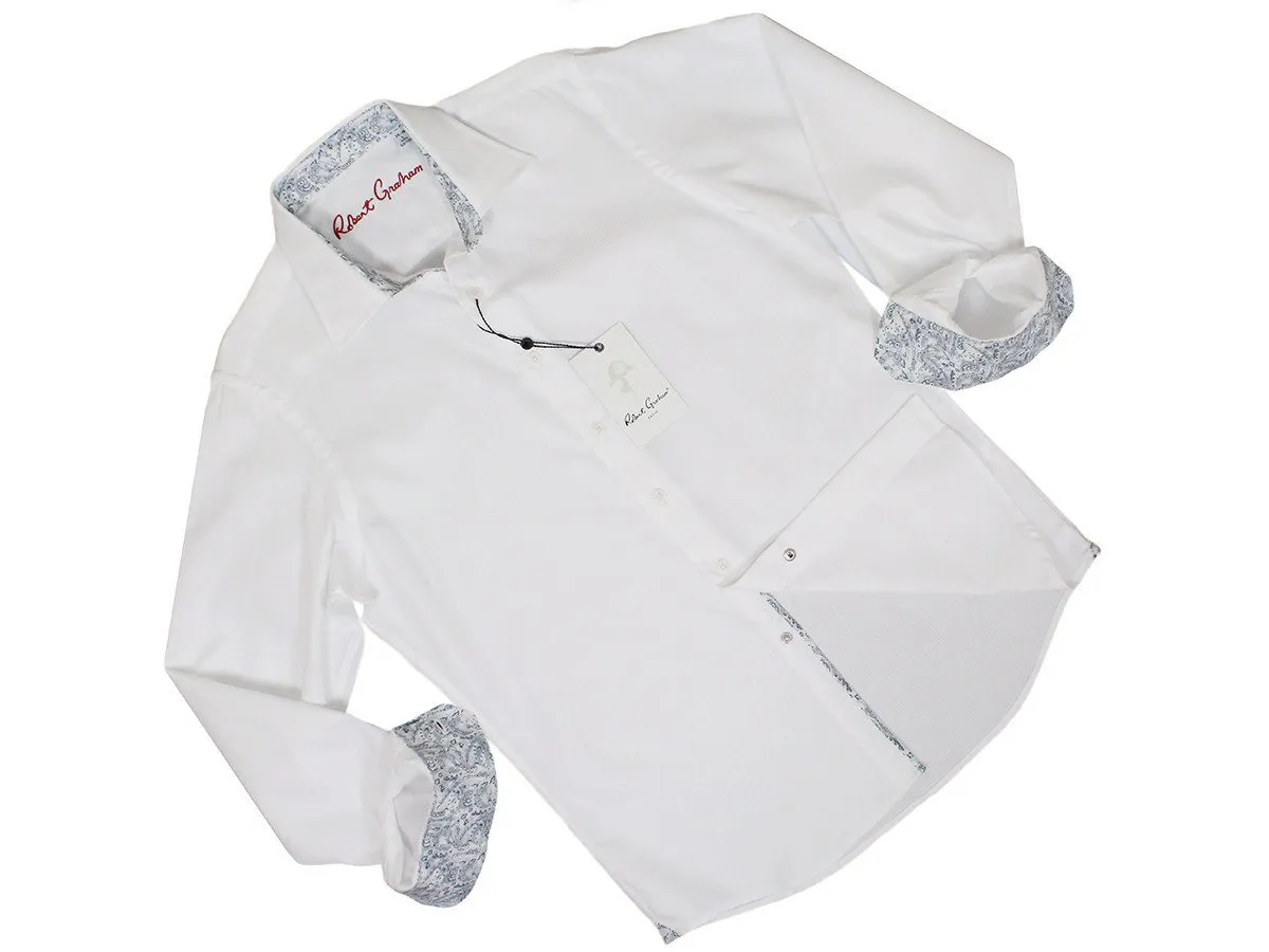 Robert Graham 24399 100% Cotton Boy's Dress Shirt - Dobby - White