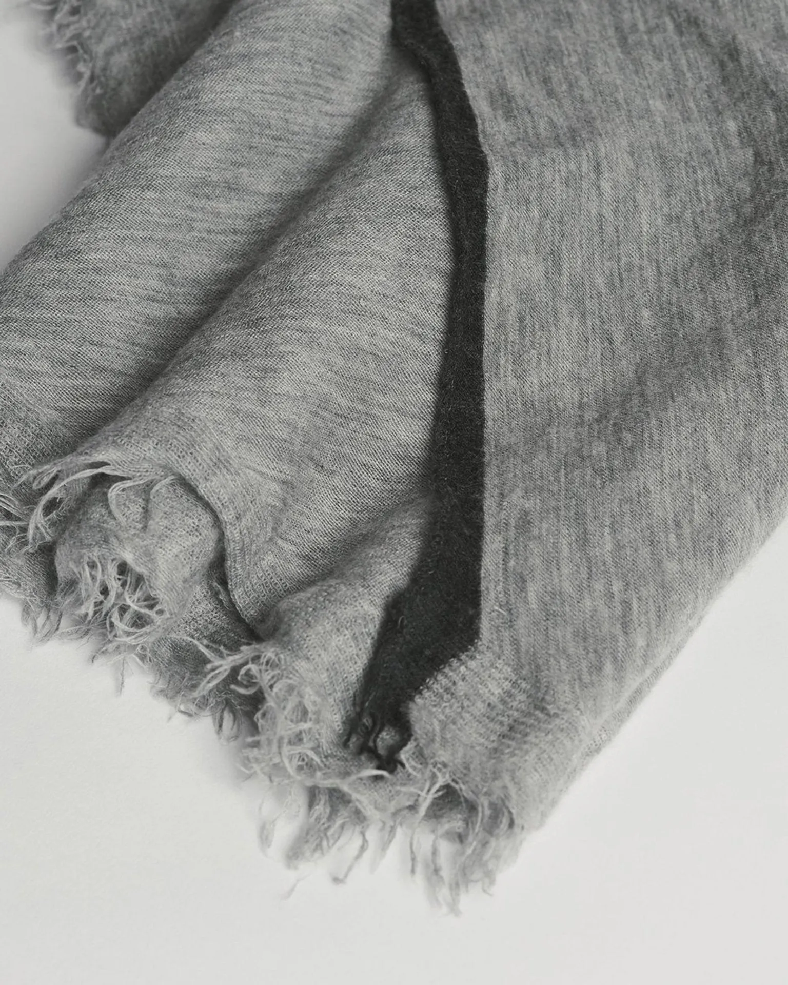 Rosa Cascade Cashmere Scarf in Heather Grey X Charcoal