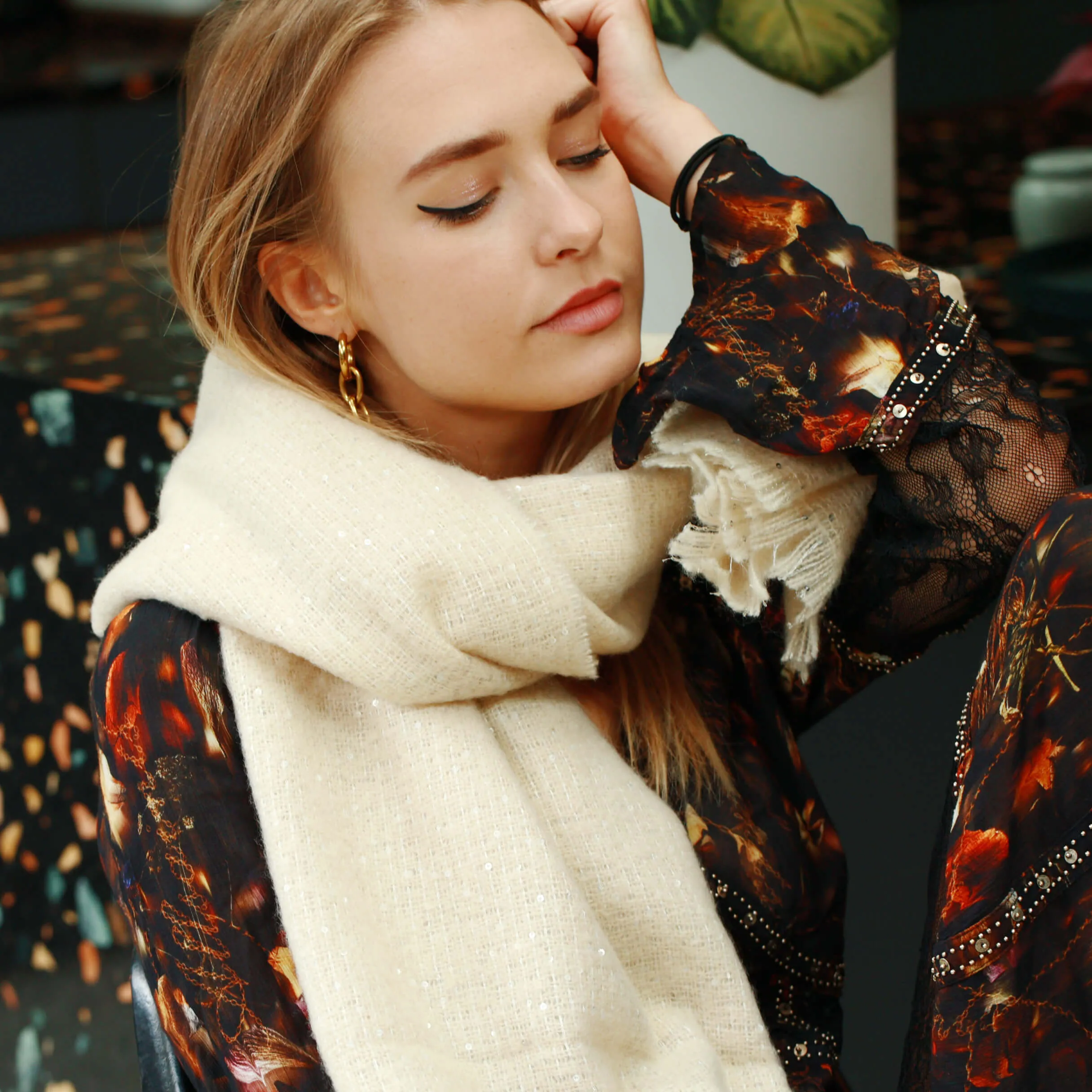 Sequin Knit Scarf