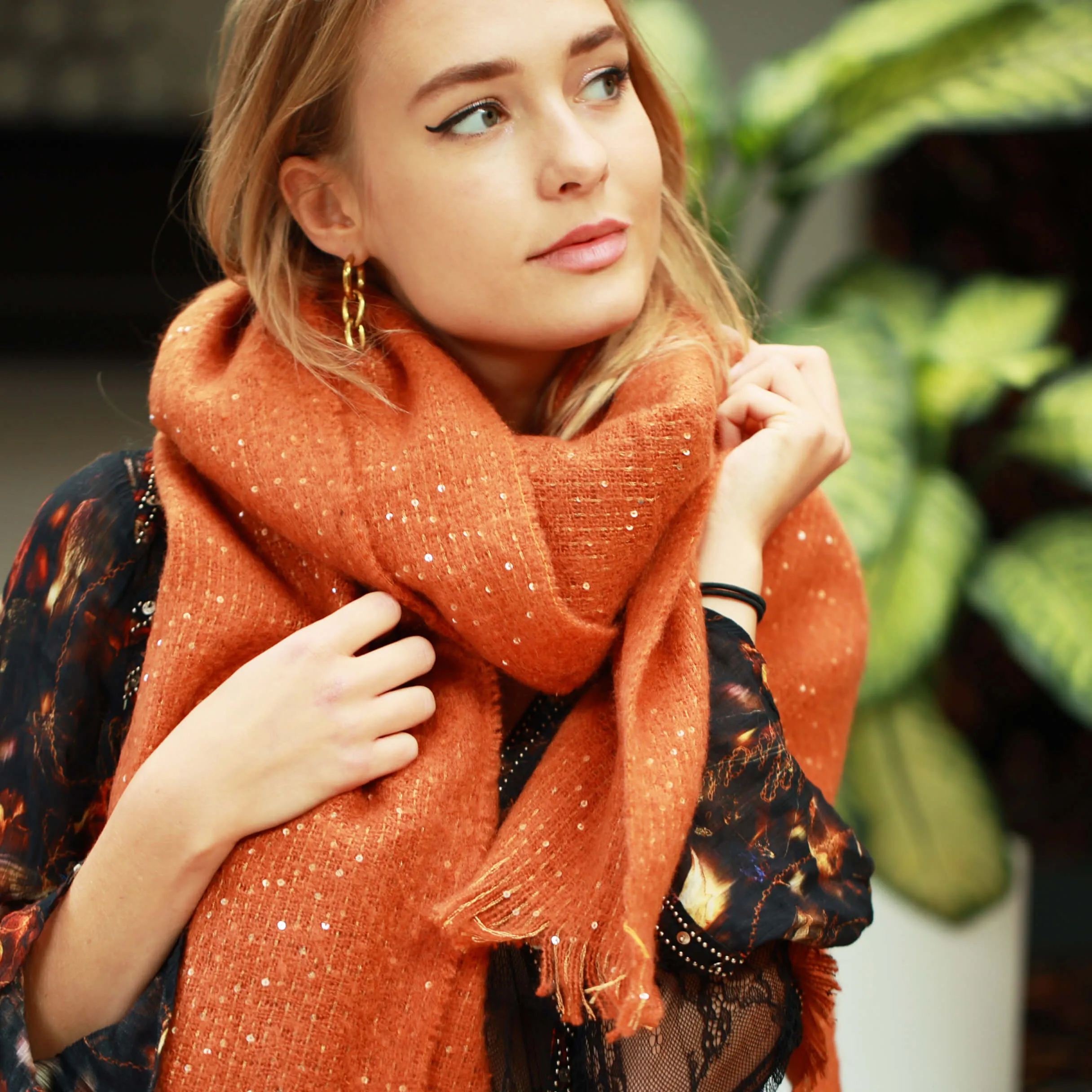 Sequin Knit Scarf