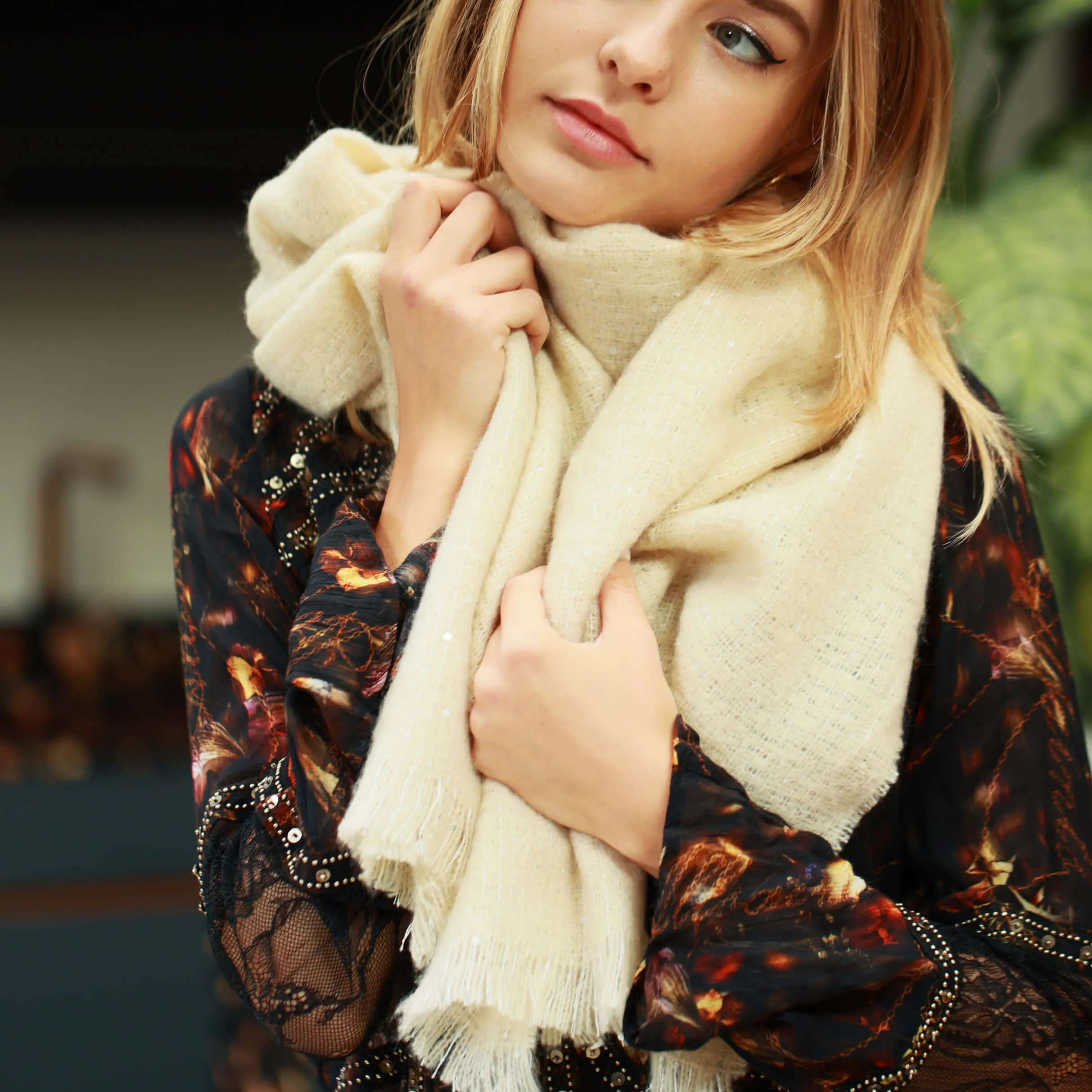 Sequin Knit Scarf