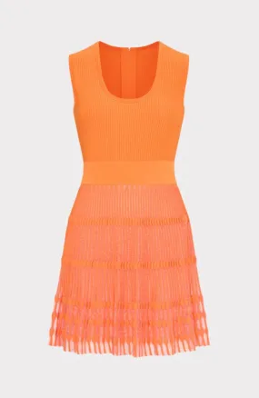 Sheer Knit Flare Mini Dress