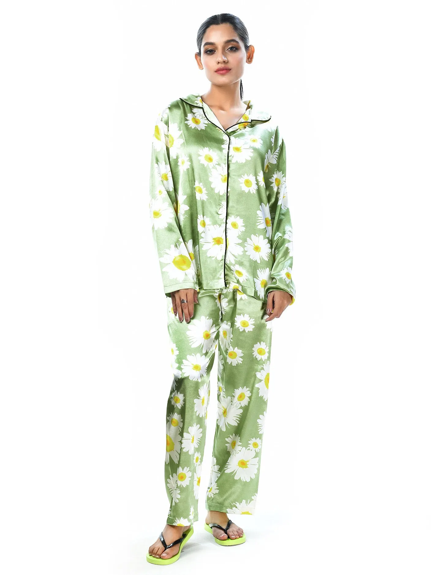 Silk Floral Printed Sleep Wear